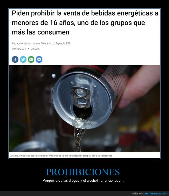 prohibir,bebidas energéticas,menores