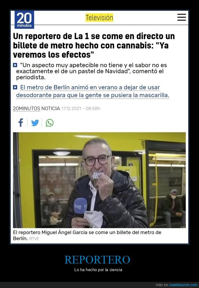 reportero,comerse,billete de metro