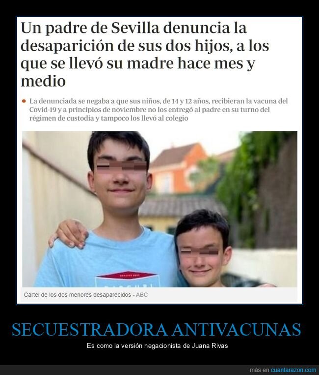 padre,desaparición,hijos,madre,secuestro,antivacunas