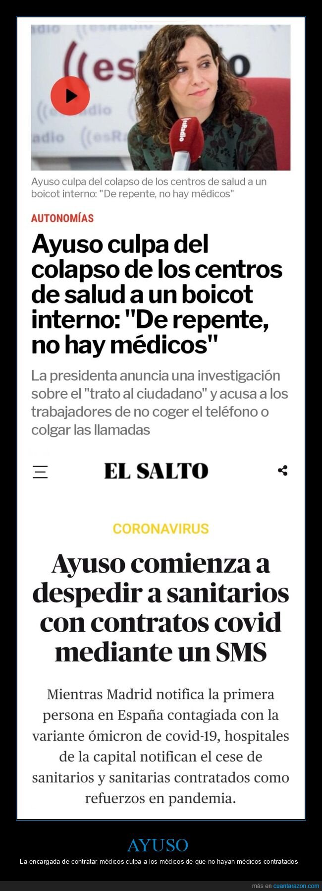 ayuso,médicos,políticos