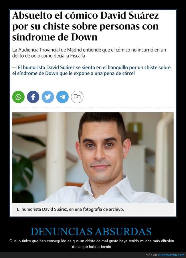 david suárez,absuelto,chiste,síndrome de down
