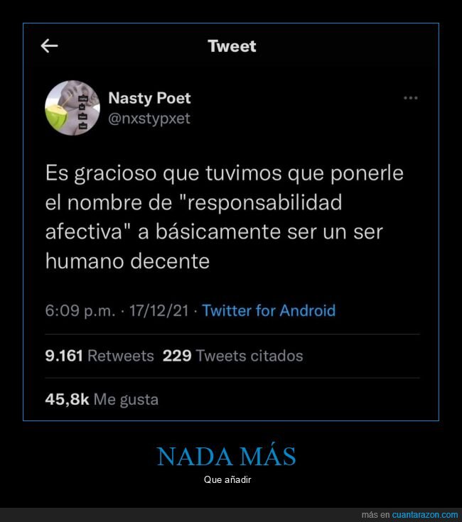 responsabilidad afectiva,decente