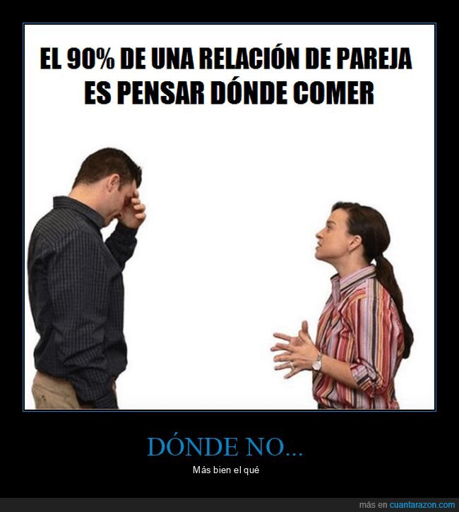 comer,decidir,pareja,relación