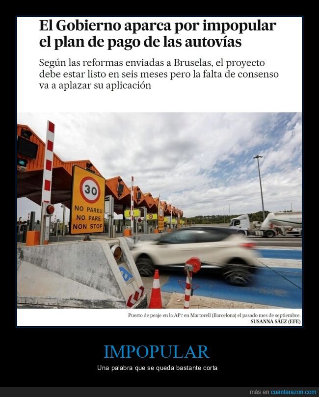 autovías,pago,impopular