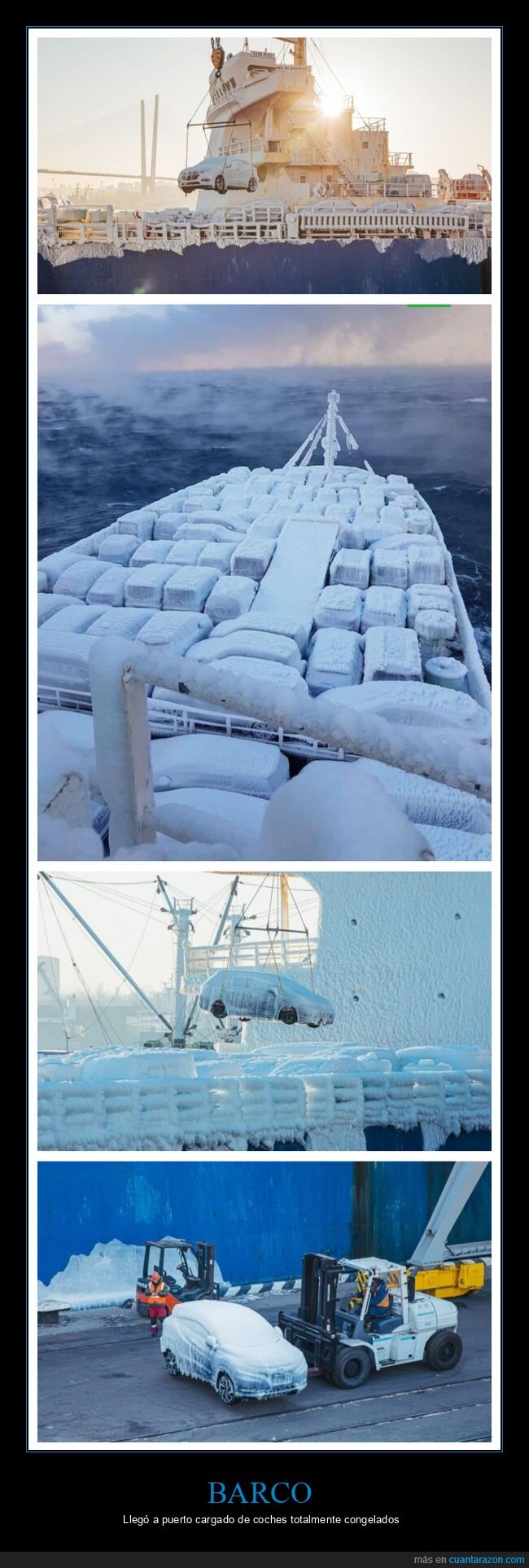 barco,coches,congelados