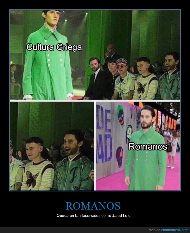 griegos,romanos,cultura,jared leto,moda