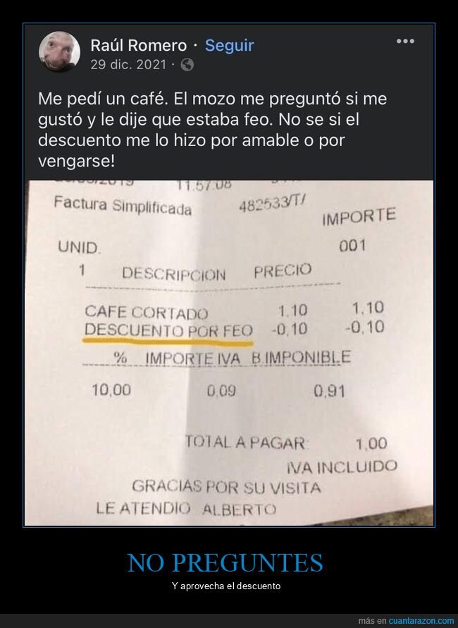 caf&eacute;,feo,descuento