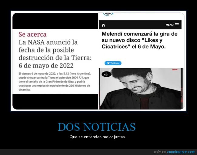 dos noticias,fin del mundo,melendi