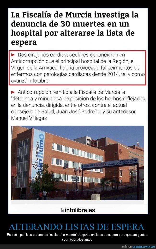 listas de espera,hospital,políticos,muertes