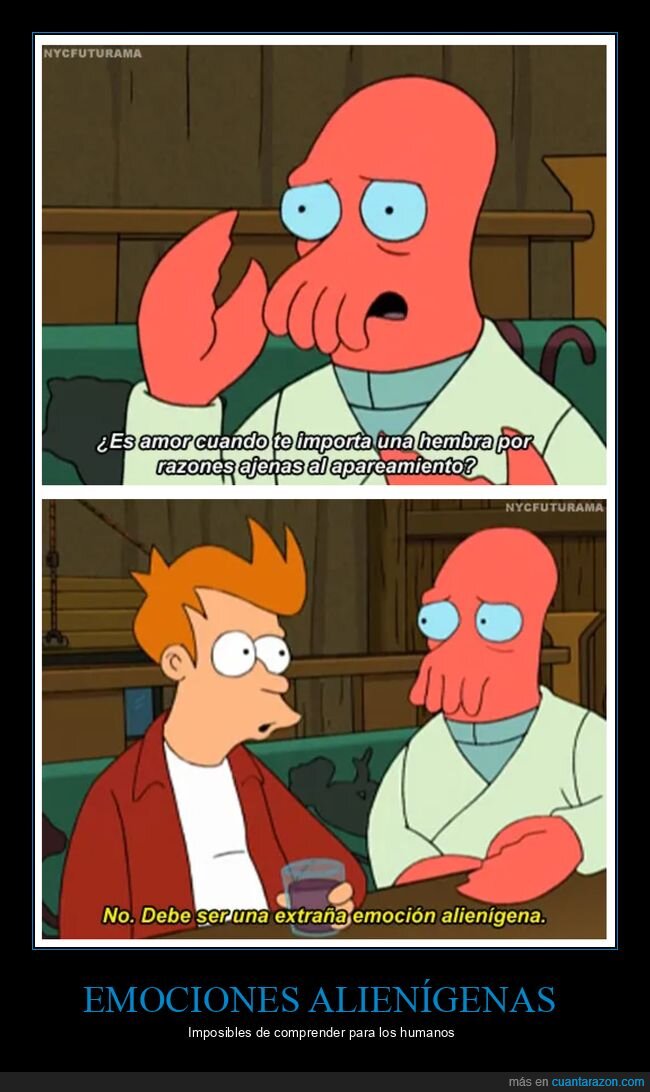 alienígena,amor,emoción,futurama,importar,zoidberg