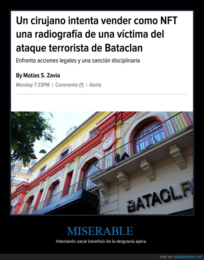 cirujano,vender,nft,radiografía,bataclan