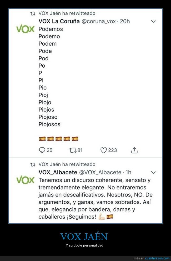 vox,podemos,insultos,políticos