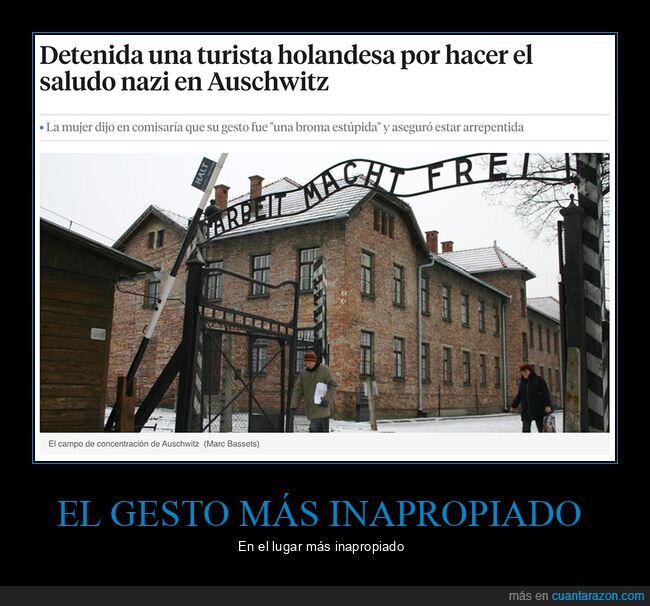 auschwitz,detenida,saludo nazi