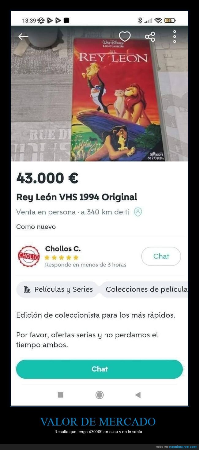 anuncios,el rey león,precio,wallapop,wtf