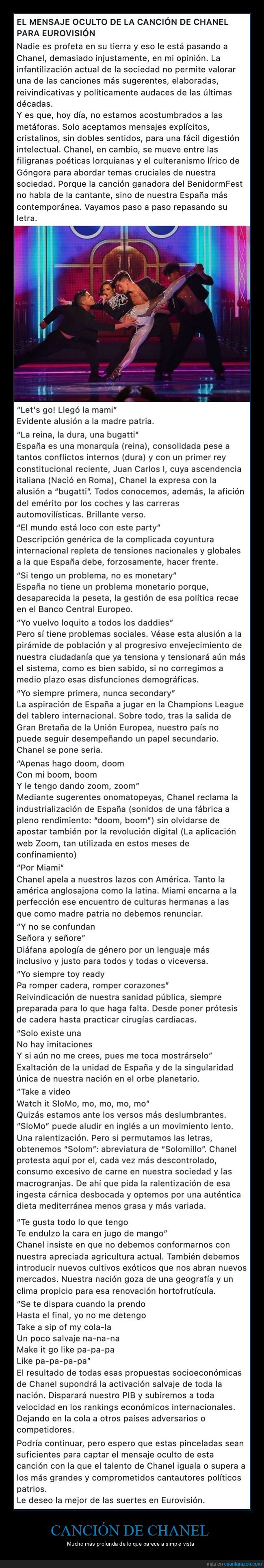 canción,chanel,benidorm fest,eurovisión