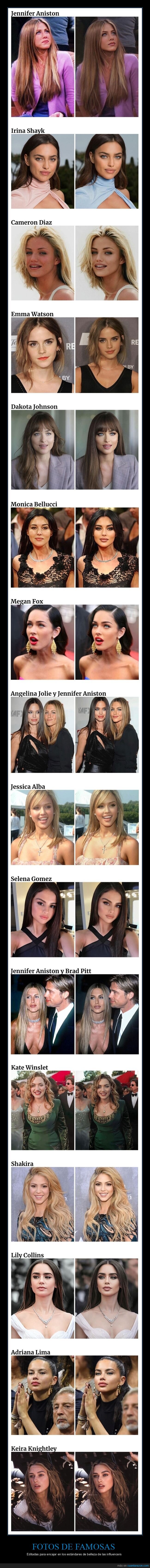 famosas,fotos editadas,influencers,estándares de belleza