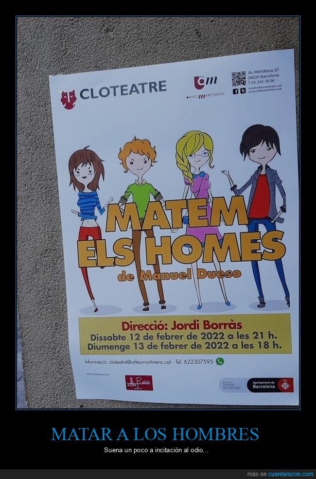 obra de teatro,matar,hombres