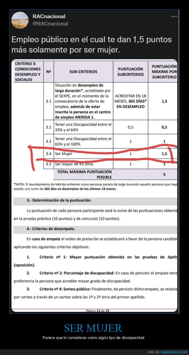 mujer,empleo público,puntos