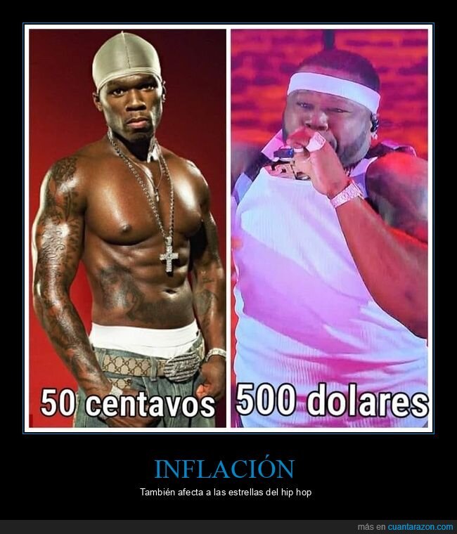 50 cent,500 dólares,antes,ahora