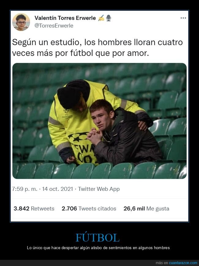 fútbol,llorar,amor