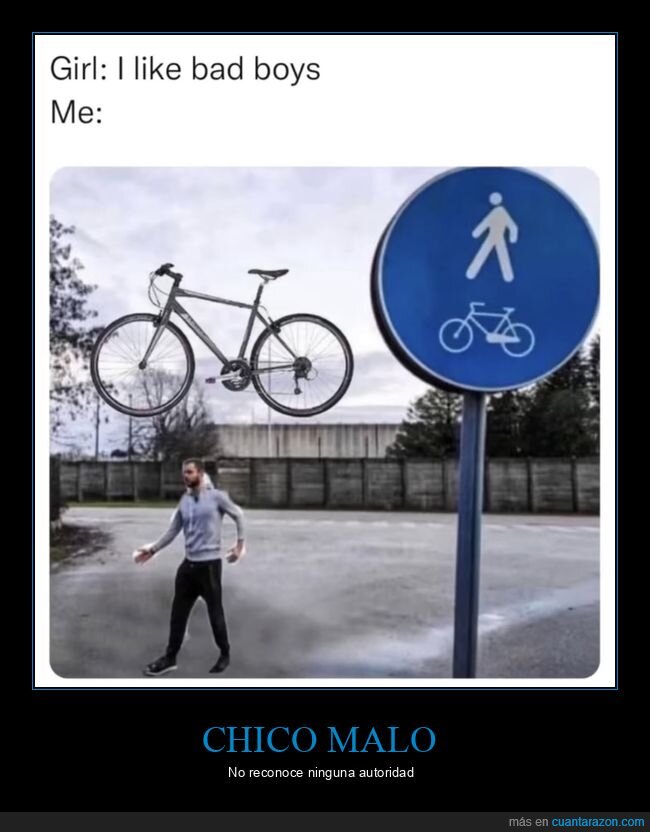chicos malos,señal,bicicleta