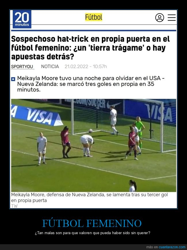 fútbol femenino,hat-trick,propia puerta,apuestas