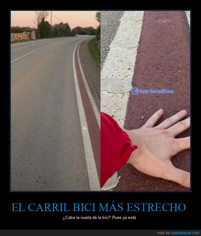 carril bici,estrecho