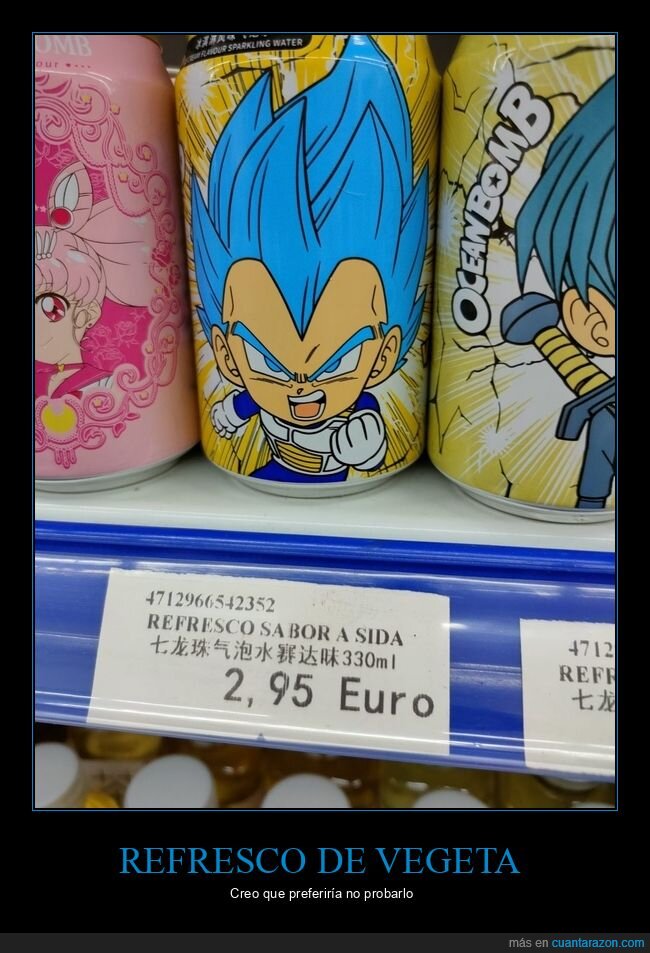 refresco,sabor,sida,vegeta,dragon ball