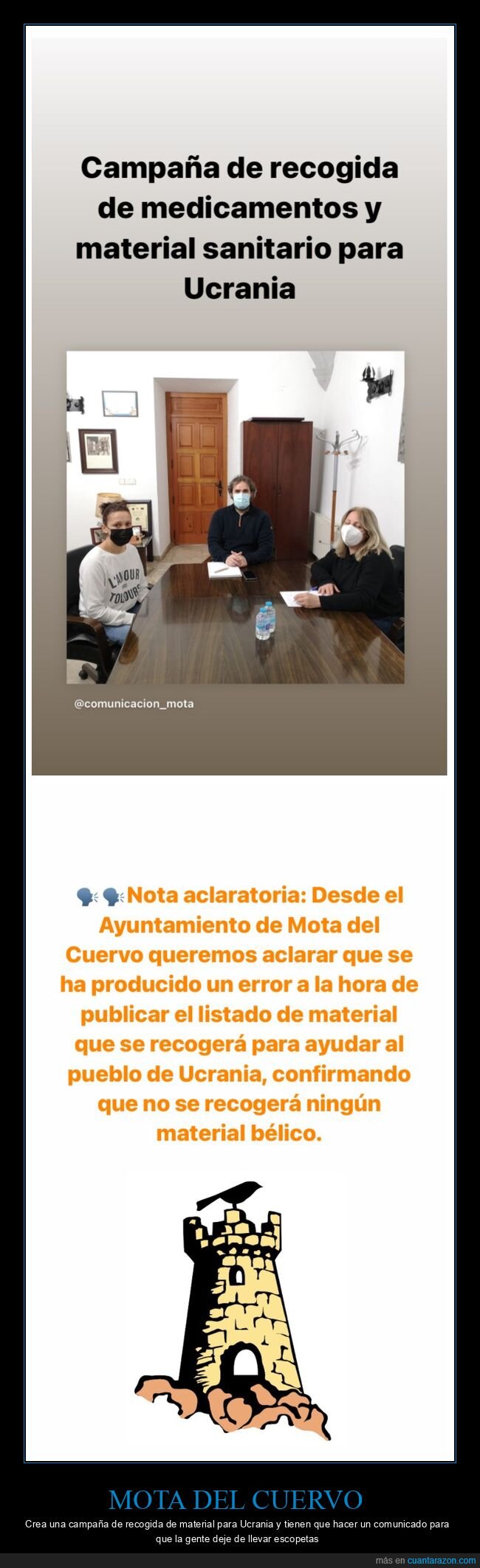 mota del cuervo,ucrania,recogida,material,escopetas,guerra,rusia