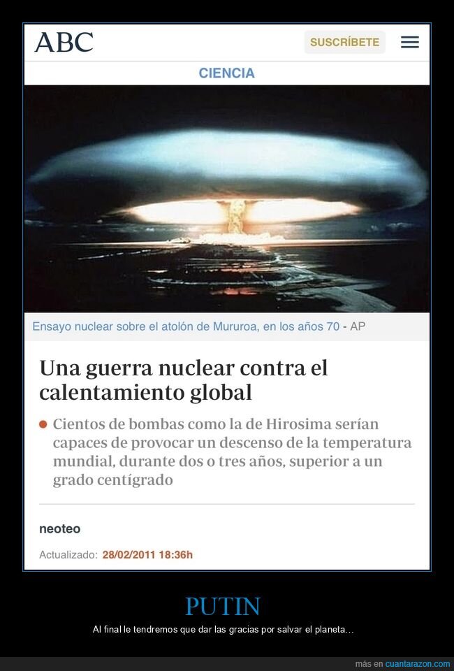 guerra nueclear,calentamiento global