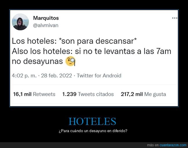 hoteles,descansar,levantarse,desayunar