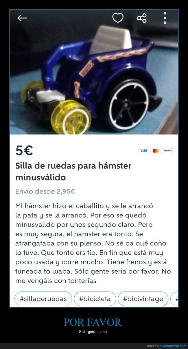 silla de ruedas,hámster,anuncios,wallapop