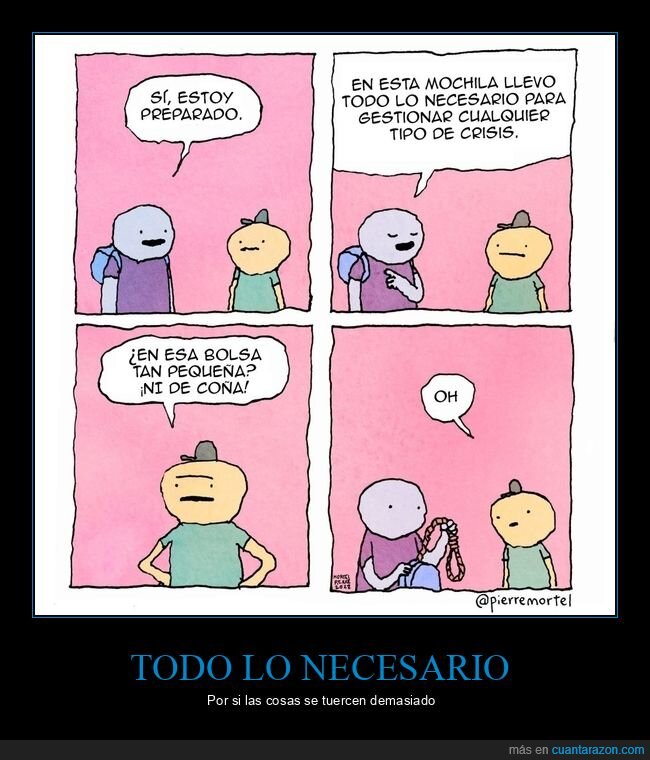 preparado,mochila,crisis,soga