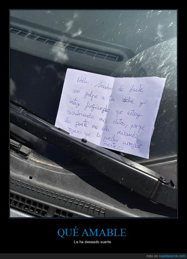 nota,coche,golpe,fingiendo,escribir