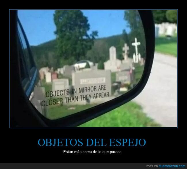 cementerio,cerca,retrovisor