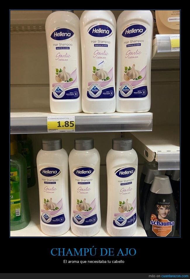 champú,ajo,wtf