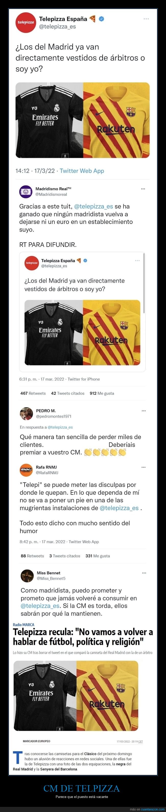 telepizza,community manager,real madrid,camiseta,fútbol