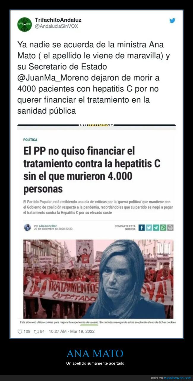 ana mato,hepatitis c,financiar,medicamento,políticos