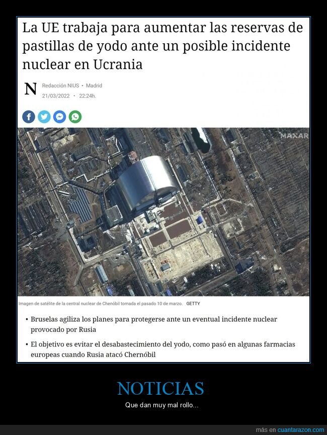 pastillas,yodo,incidente nuclear,ucrania,guerra,rusia