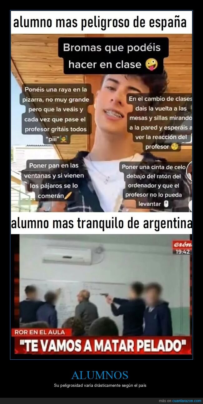 alumno,argentina,españa,peligroso,tranquilo