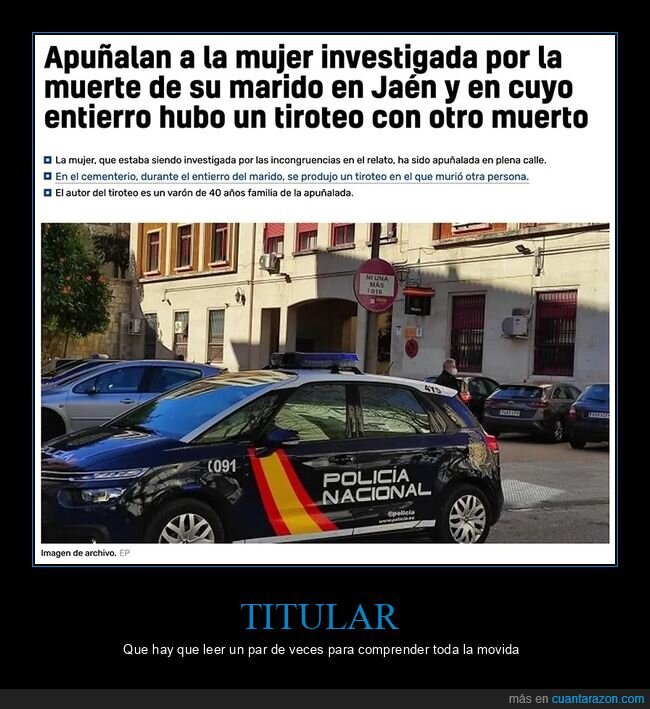 apuñalan,entierro,investigada,marido,muerte,tiroteo,wtf