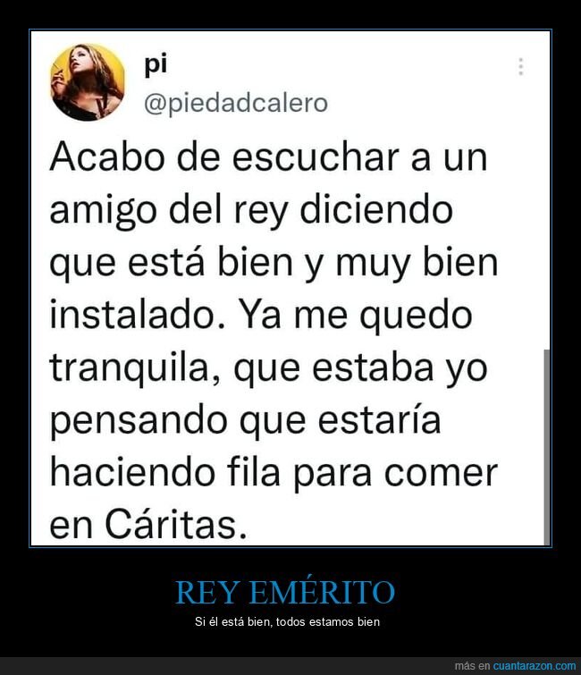 rey emérito,amigo,bien instalado