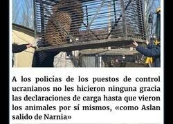 Enlace a Un león y un lobo son transportados con grúa a una miniván conducida por 3 británicos para salvarlos