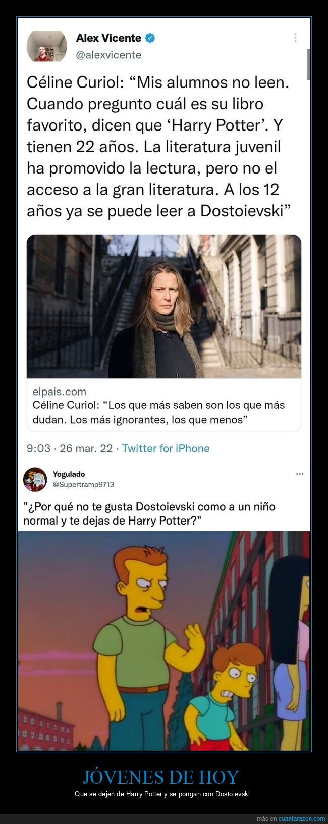 céline curiol,harry potter,dostoievski,leer,alumnos