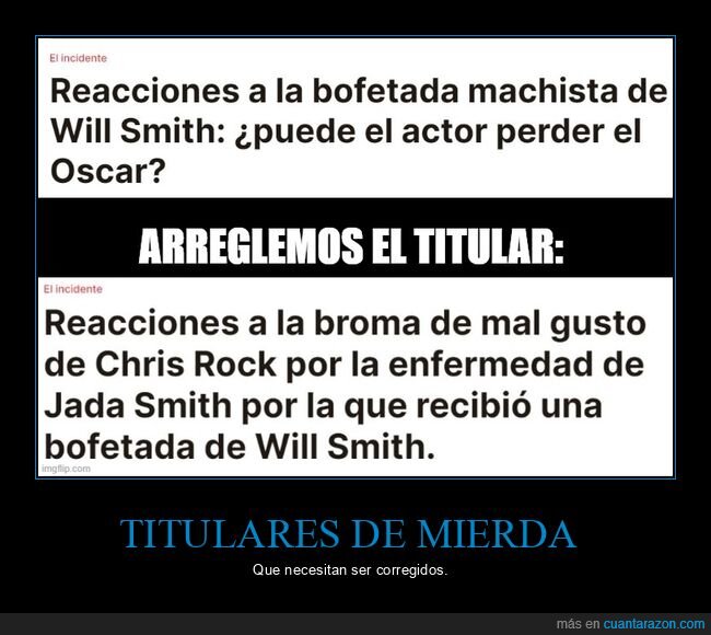 titular,elperiodico,corrección,will smith,jada,alopecia,broma,bofetada