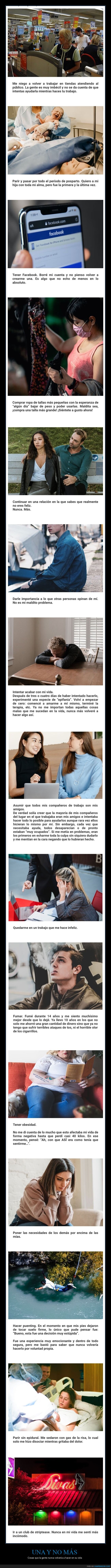 volver a hacer,nunca más