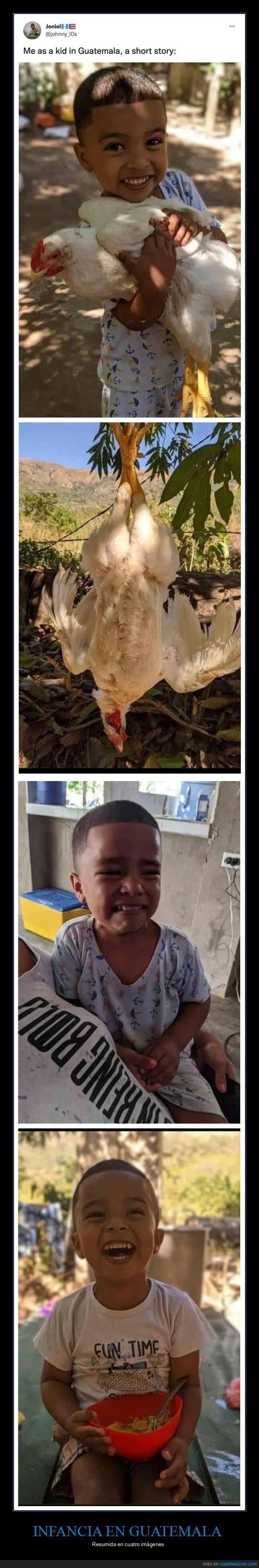 niño,pollo,comiendo