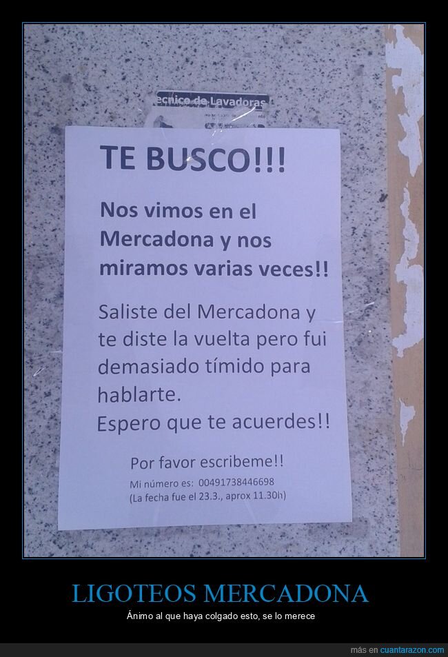 carteles,ligar,mercadona