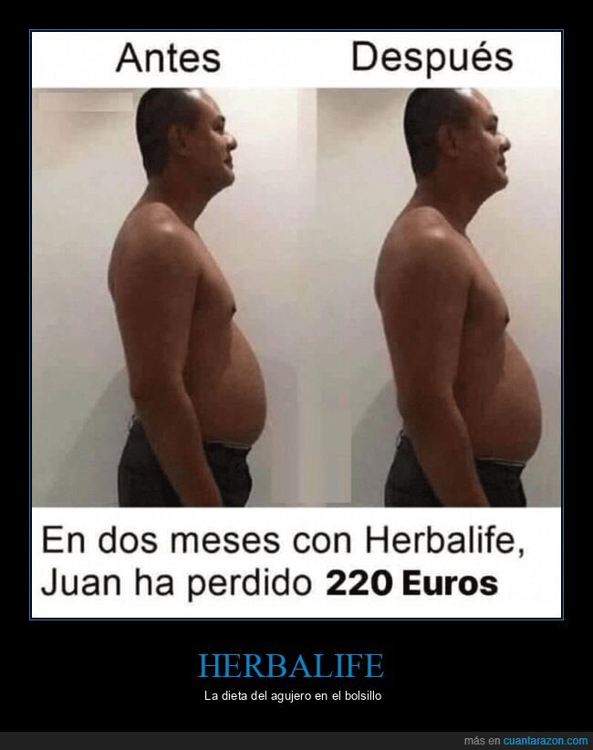 herbalife,antes,después,perder,dinero