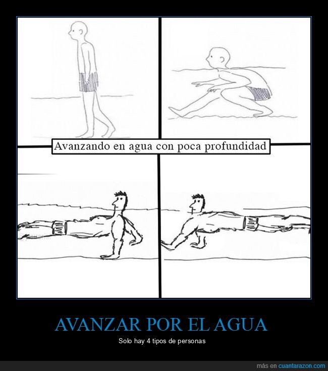 agua,poca profundidad,avanzar